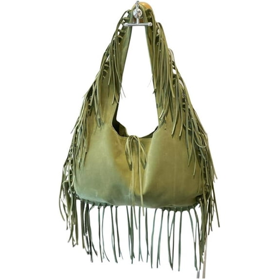 SPEKSEE Vintage Fringe Hobo Bag with Tassel Underarm Purse Hippie Western Cowgirl Purse Tote Bag for Women