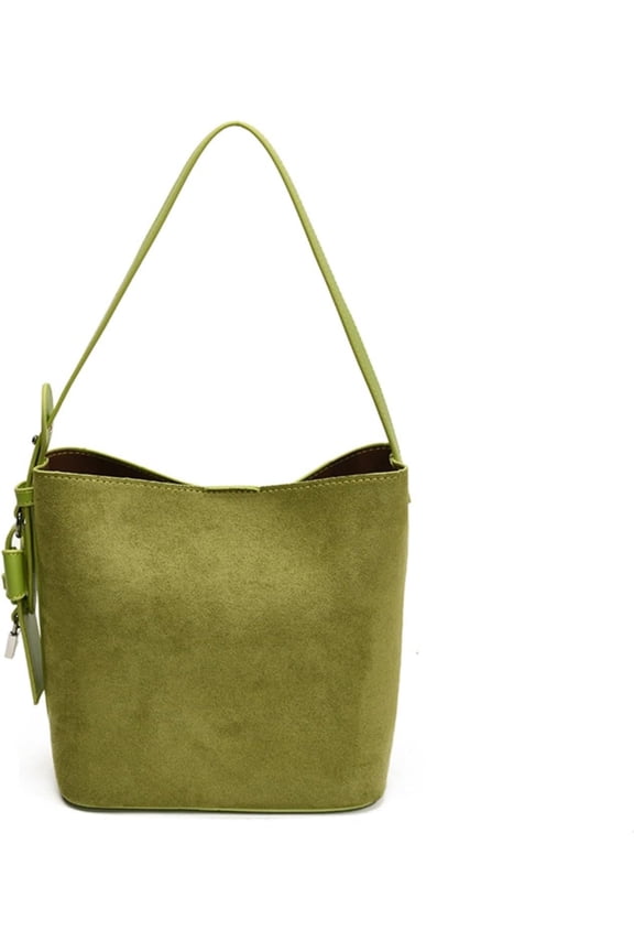 Women Chocolate Brown Suede Bucket Bag Slouchy Crossbody Shoulder Purse Stylish Suede Handbag for Everyday & Casual Wear
