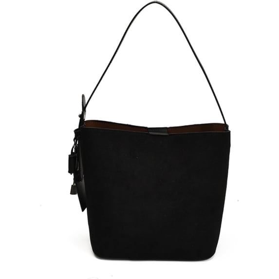 SPEKSEE Women Chocolate Brown Suede Bucket Bag Slouchy Crossbody Shoulder Purse Stylish Suede Handbag for Everyday & Casual Wear