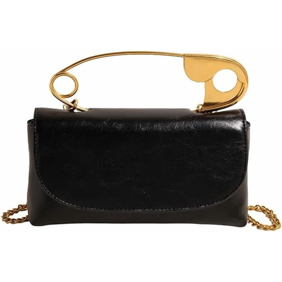 SPEKSEE Women Creative Pin Handbag with Chain PU Leather Elegant Dinner Bag Large Capacity Versatile Sling Bag Wedding Party Evening