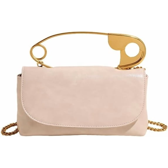 SPEKSEE Women Creative Pin Handbag with Chain PU Leather Elegant Dinner Bag Large Capacity Versatile Sling Bag Wedding Party Evening