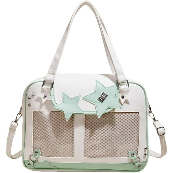 SPEKSEE Women Display Shoulder Bag Large Capacity Ita Handbag PU Leather Kawaii Star Itabag Travel Shopping Commute Bag