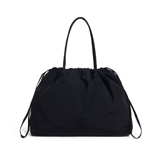 SPEKSEE Women Drawstring Nylon Tote Bag, Large Capacity Lightweight Shoulder Handbag, Water Resistant Casual Gym Bag, Convertible Drawstring Closure Shopper Tote for Everyday Use
