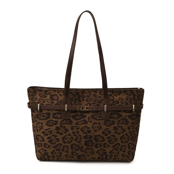 SPEKSEE Women Faux Suede Large Capacity Tote Bags with Zipper for Work & Outing