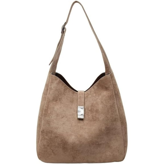 SPEKSEE Women Faux Suede Shoulder Bag Large Capacity Travel College Work Tote Handbag Handbag for Women Work Shopping Travel