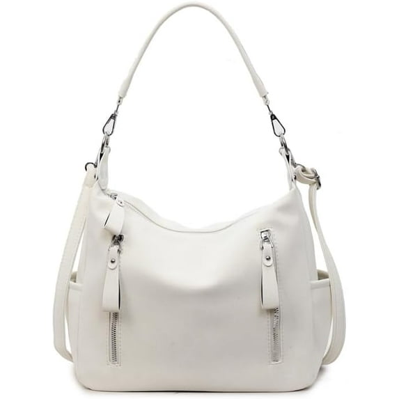 SPEKSEE Women Frosted PU Shoulder Bag with Multi Zipper Handbag Top-Handle Bag Large Capacity for Travel Shopping Daily Use