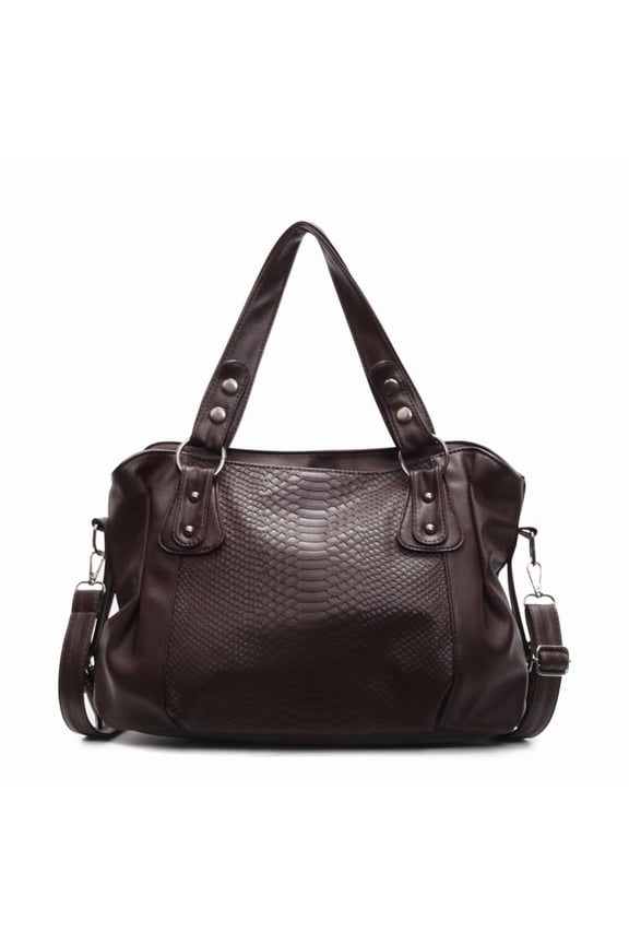 Women PU Leather Large Capacity Tote Bags Adjustable Strap for Daily Use