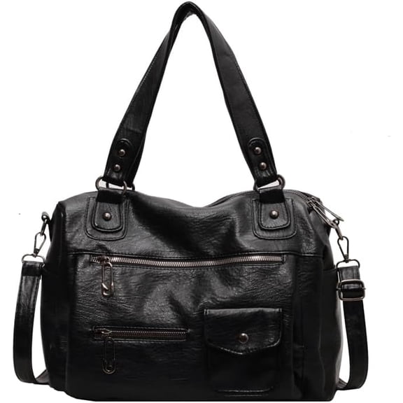 SPEKSEE Women PU Leather Solid Color Shoulder Bag W/Zipper Closure Large Capacity Crossbody Bag Single Shoulder Crossbody Bag for Wo