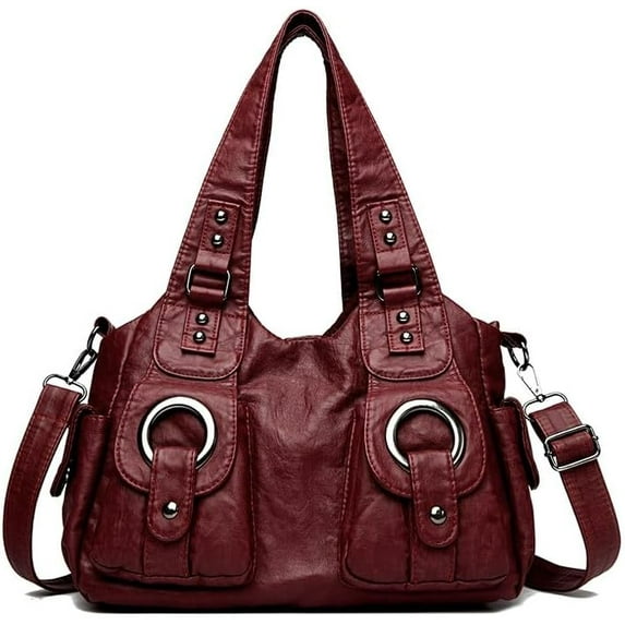 SPEKSEE Women PU Leather Solid Color Shoulder Bag with Adjustable Strap Studded Crossbody Bags for Daily Commuting Travel