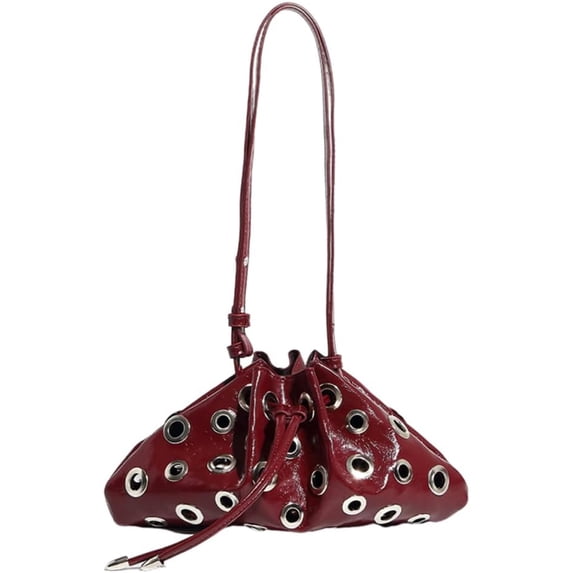 SPEKSEE Women Rivet Bucket Handbag Large Capacity Metal Stud Y2k Shoulder Bag PU Leather Trendy Rivet Sling Bag Shopping Vacation Han