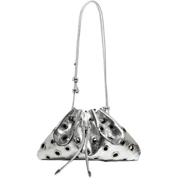 SPEKSEE Women Rivet Bucket Handbag Large Capacity Metal Stud Y2k Shoulder Bag PU Leather Trendy Rivet Sling Bag Shopping Vacation Han