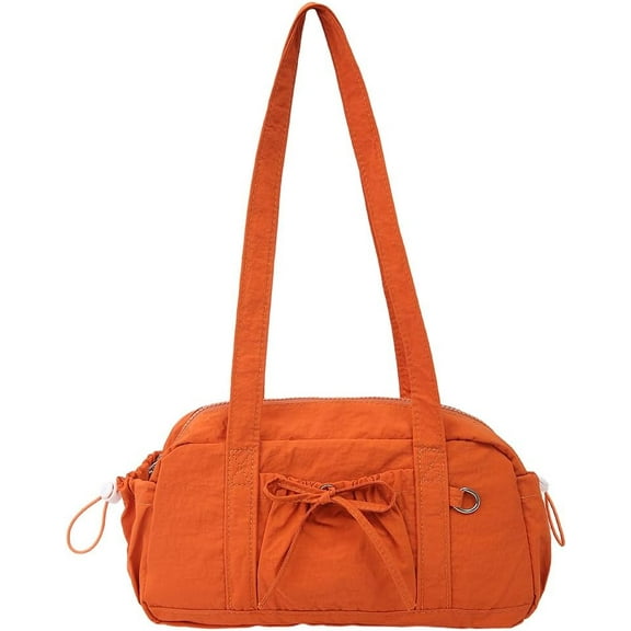 SPEKSEE Women Stylish Nylon Handbag Solid Color Shoulder Bag Large Capacity Bowknot Armpit Bag Travel Dating Shopping Bag