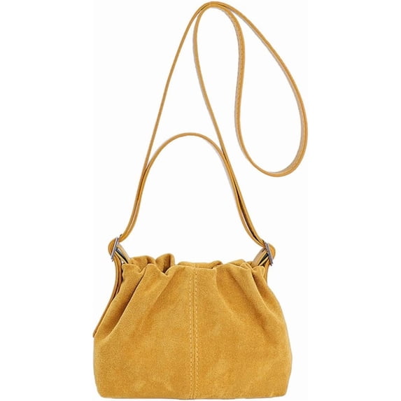 SPEKSEE Women Vintage Suede Handbags Tote Handbag Drawstring Bucket Bag Slouchy Crossbody Shoulder Bag Satchel Everyday Purse