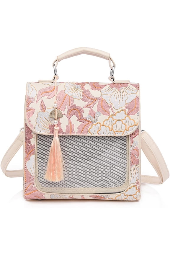 Women's Chinese Classical Embroidered Handbag with Tassel Pin Inserted Into Itabag