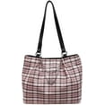 thumbnail image 1 of SPEKSEE Women’s Christmas Plaid Canvas Tote Bag, Trendy Shoulder Bag Holiday Gift, Spacious Handbag for Work Travel Shopping, 1 of 12
