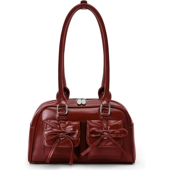 SPEKSEE Women's Retro Butterfly Handbag PU Leather Handle Underarm Purses Y2k Shoulder Bag