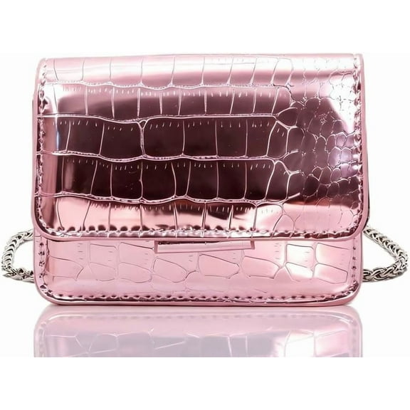 SPEKSEE Women’s Silver Mini Crossbody Purse, Chic Small PU Leather Evening Clutch Handbag, Elegant Purse for Night Events