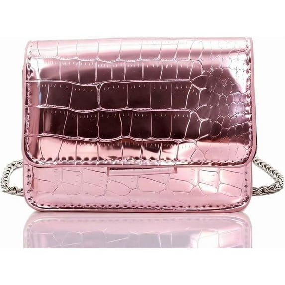 SPEKSEE Women’s Silver Mini Crossbody Purse, Chic Small PU Leather Evening Clutch Handbag, Elegant Purse for Night Events