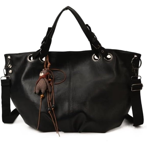 SPEKSEE Women’s Vintage PU Tote Bag, Retro Top Handle Slouchy Hobo Bag, Stylish Oversize Brown Fall Purse Travel Work Commute