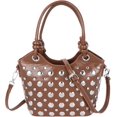 thumbnail image 1 of SPEKSEE Y2K Rivet Mini Bucket Handbag for Women, Retro Punk Silver Studded Top Handle Tote Bag, Detachable Strap Crossbody Shoulder Bag, Trendy Casual Streetwear Purse, 1 of 7