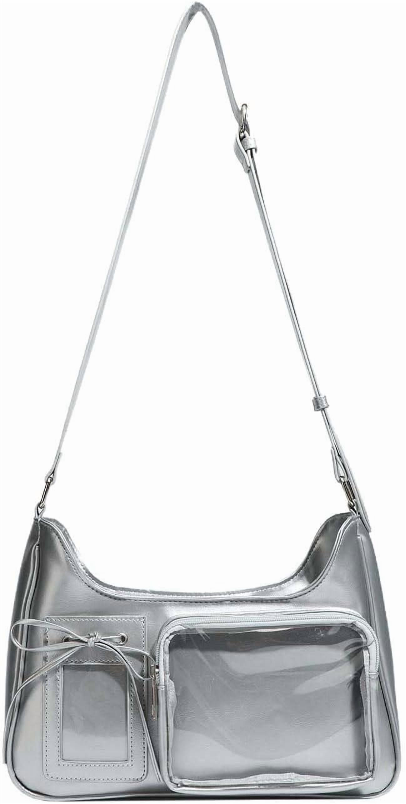 SPEKSEE Y2k Fashion Shoulder Bag Kawaii Lolita Ita Bag Badge Display Bag with Two Transparent Display Windows