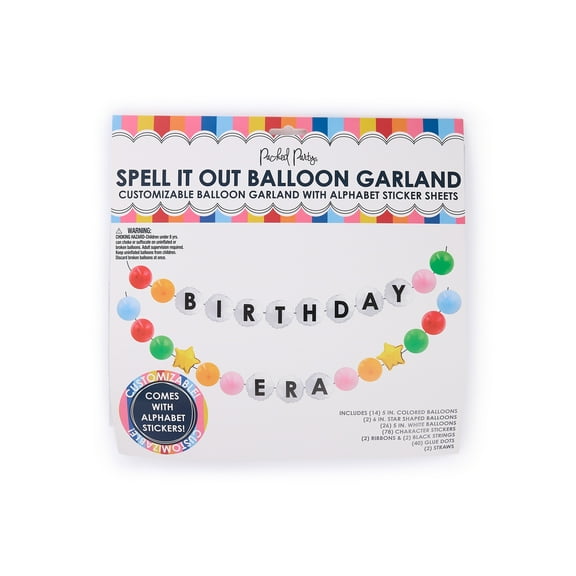 Packed Party Birthday Era Multicolor Customizable Balloon Garland