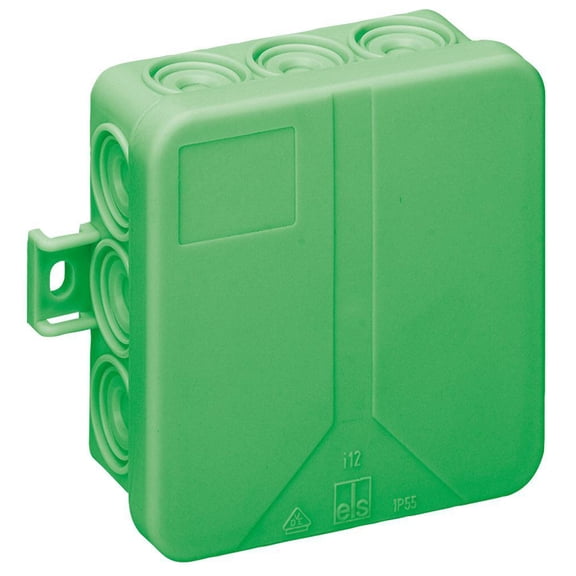 SPELSBERG - IP55 Junction Box, Green, 85x85x37mm