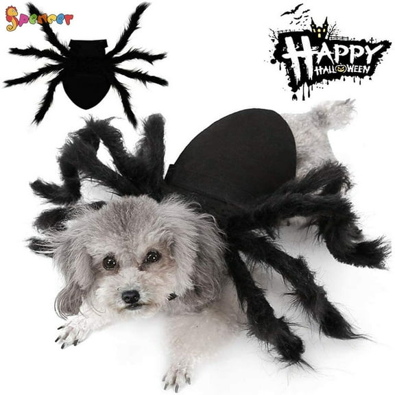 SPENCER Dogs Cats Spider Wings Clothes Halloween Costume Furry Giant Cosplay Pets Outfits for Dogs Puppy Cats Halloween Party Dress Up - S