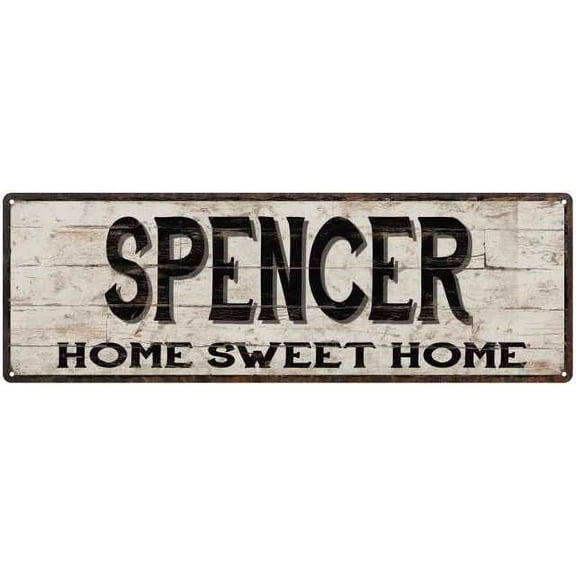 SPENCER Rustic Home Sweet Home Sign Gift 6x18 Metal Decor 206180084189