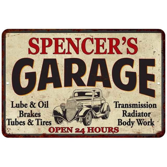 SPENCER'S Garage Gift Man Cave Metal Sign Decor 12x18 112180014387