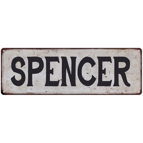 SPENCER Vintage Look Gift Rustic Chic Metal Sign 6x18 206180036657
