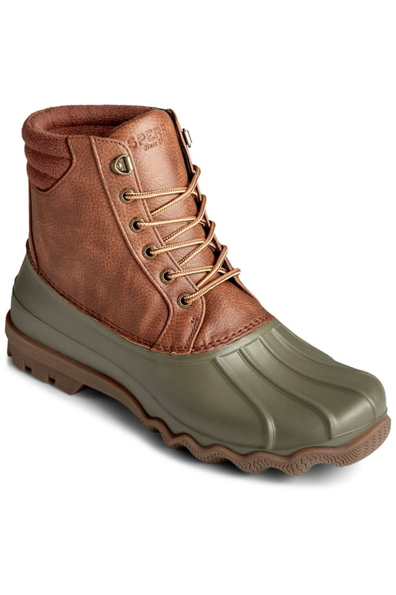Mens Green Water Resistant Avenue Round Toe Lace-Up Duck Boots 12 M