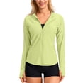 thumbnail image 1 of SPF Shirts for Women UPF 50+ Sun Protection Zipper Jacket Long Sleeve Lightweight Quick Dry Blouse with Thumb Hole Mint Green L, 1 of 8