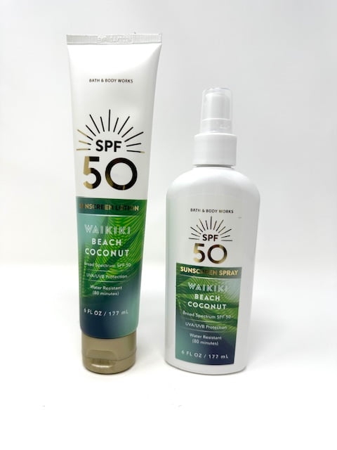 SPF Spray Waikiki Beach Coconut 2PK (Lotion & Spray) by Bath and Body Works