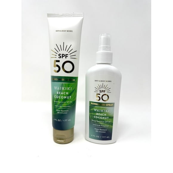 SPF Spray Waikiki Beach Coconut 2PK (Lotion & Spray) by Bath and Body Works