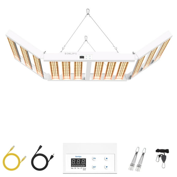 SPF6000 PRO LED Grow Light 600W with Full Spectrum Veg & Bloom Dimmer Timer - 6x6ft Coverage Sunlike Grow Lamps for Indoor Plants - Seeding, Flowering, and Plant Growth LED Plant Light Fixture