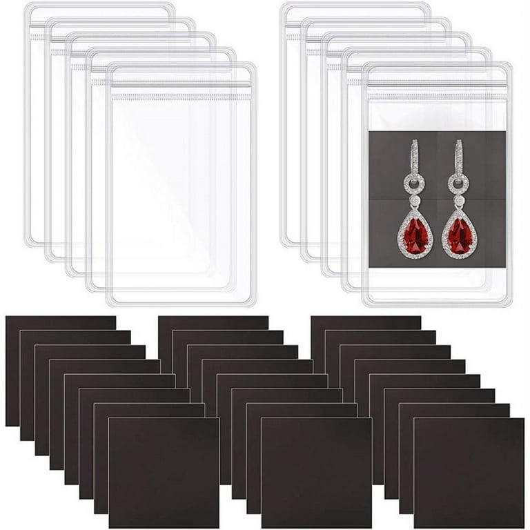 SPHET 100x 2.7x3.9 Jewelry Bags Clear Plastic Resealable Lock