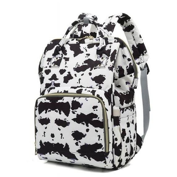 SkyAuks Cow Spots Print Diaper Bag Backpack Maternity Baby Changing Bag Large Capacity Backpacks Nursing Handbag