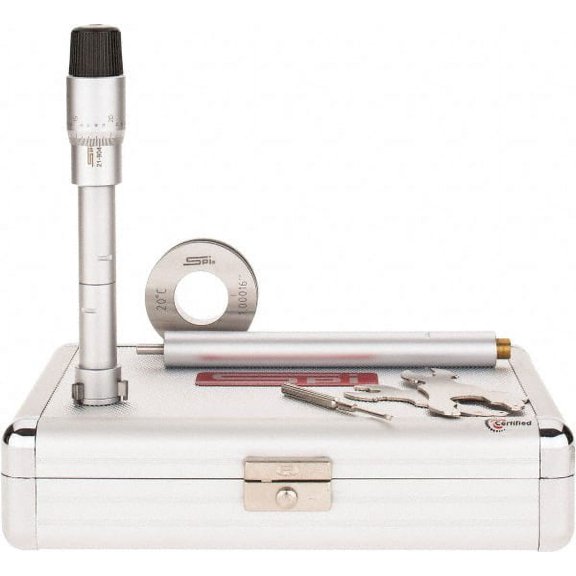 SPI 0.8 to 1", 3.55" Gage Depth, Mechanical Inside Hole Micrometer 0.0002" Graduation, 0.00016" Accuracy, Ratchet Stop Thimble