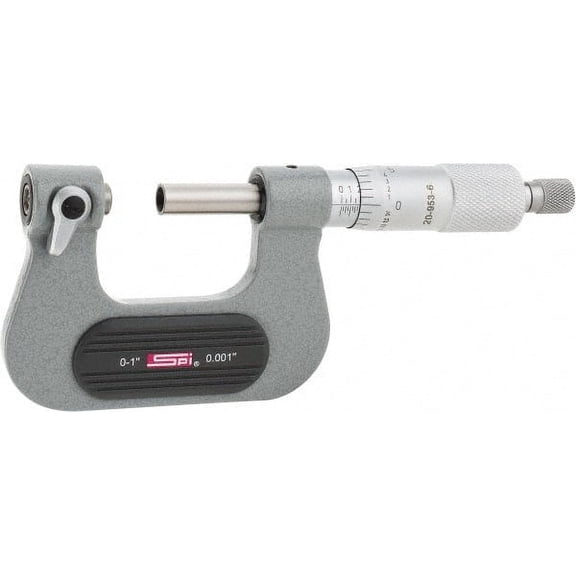 SPI 0 to 1" Range, Mechanical Screw Thread Micrometer Ratchet Stop Thimble, 0.001" Graduation, +/- 0.0002" Accuracy