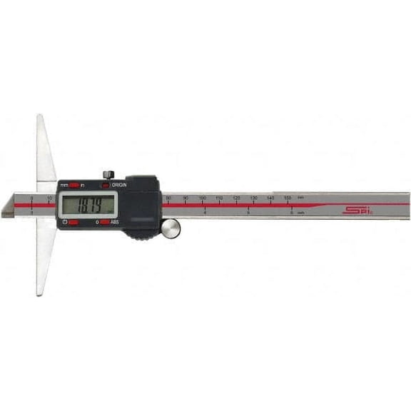 SPI 0" to 8" Electronic Depth Gage 0.0015" Accuracy, 0.0005" Resolution, 4" Base Length