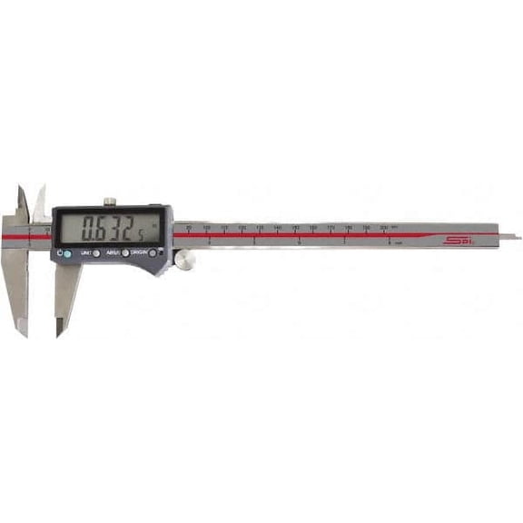 SPI 0 to 8" Range 0.0005" Resolution, IP54 Electronic Caliper Stainless Steel with 2" Stainless Steel Jaws, 0.001" Accuracy, Wireless Output
