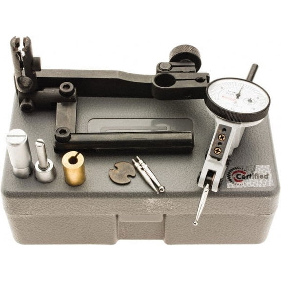 SPI 10 Piece, 0" to 0.06" Measuring Range, 1.18" Dial Diam, 0-15-0 Dial Reading, White Dial Test Indicator Kit 0.0012" Accuracy, 0.86" Contact Point Length, 0.079" Ball Diam, 0.0005" Dial Graduation