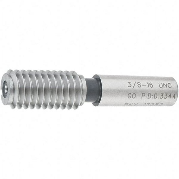 SPI 3/8-16, Class 2B, 3B, Single End Plug Thread Go Gage Steel, Size 2 Handle Not Included