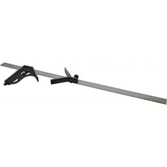 SPI 3 Piece, 24" Combination Square Set 1/100, 1/32, 1/50 & 1/64" (16R) Graduation, Hardened Steel Blade, Cast Iron Center & Square Head