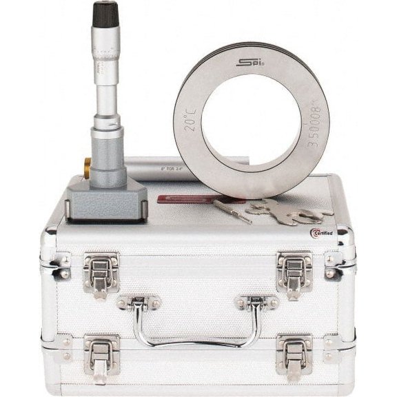SPI 3 to 3.5", 4.49" Gage Depth, Mechanical Inside Hole Micrometer 0.0002" Graduation, 0.0002" Accuracy, Ratchet Stop Thimble