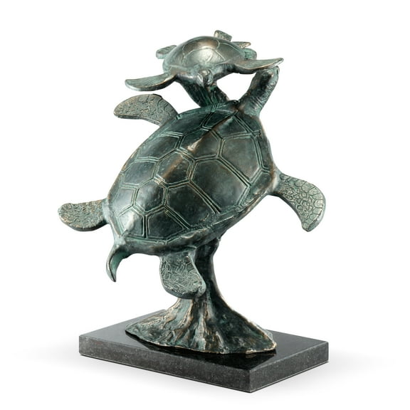 SPI First Swim Parent and Child Sea Turtles 16" x 15" x 15" 15 lbs. Aluminum Marble