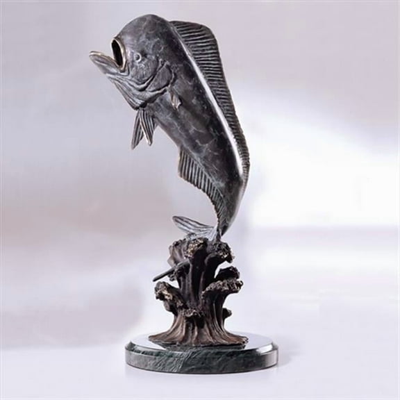 SPI Bull Mahi Mahi Brass Statue On Marble Base