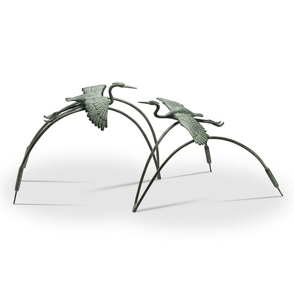 SPI Home 34885 Cranes & Reeds Garden Pair Sculptures - 18 x 24 x 10.50 in.