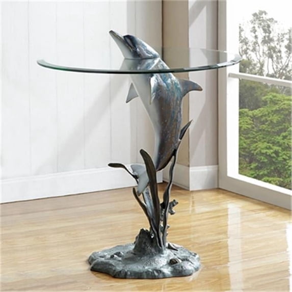 SPI Home 34902 Surfacing Dolphin End Table - 26 x 22 x 22 in.